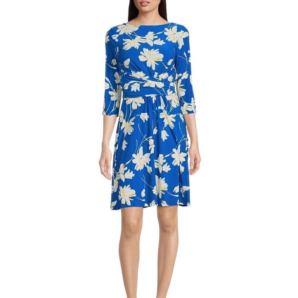 Tommy Hilfiger - Floral Print 3/4 Sleeve Boat Neck Dress​​​​​​​​​​​​